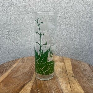 Vintage l 40s Novelty Kitsch Tiki Tropical Palm Foliage Highball Drinking Glass